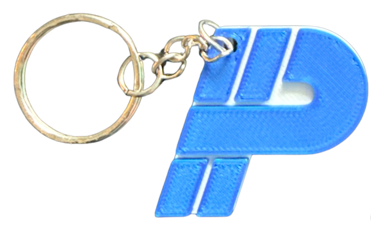 Slanted P Keychain